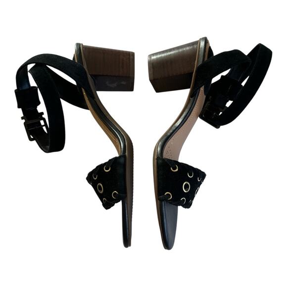 Clarks Ralene Sheen Black Suede Ankle Strap Block Heel Sandals Women’s Size 6 - Picture 3 of 7